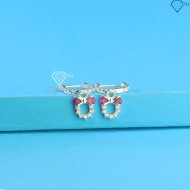 Bông tai cho bé gái hình chiếc nơ đá đỏ BTT0037