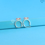 Bông tai cho bé gái hình chiếc nơ đá đỏ BTT0037