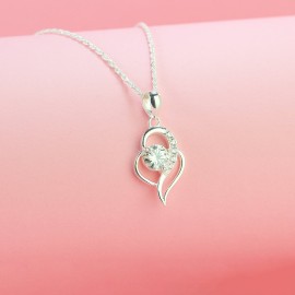 Quà Valentine cho người yêu dây chuyền nữ trái tim đính kim cương Moissanite 6.0mm DCNM0003