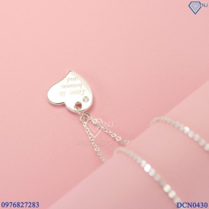 Dây chuyền bạc nữ khắc tên mặt trái tim DCN0430 - Trang sức TNJ