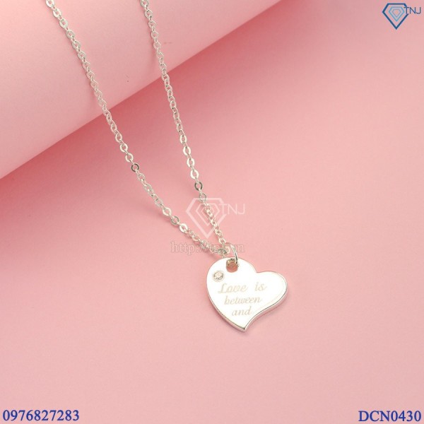 Dây chuyền bạc nữ khắc tên mặt trái tim DCN0430 - Trang sức TNJ