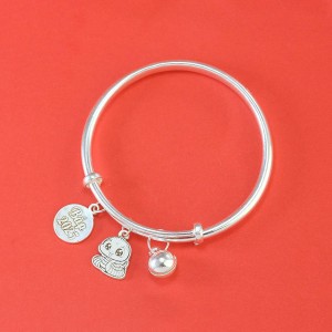 Lắc bạc cho bé sơ sinh khắc tên hình con rắn LTT0179 - Trang Sức TNJ