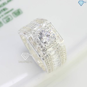 Nhẫn bạc nam cao cấp đính đá NNA0756