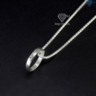 Dây chuyền bạc nam mặt hình chiếc nhẫn tròn DCA0172