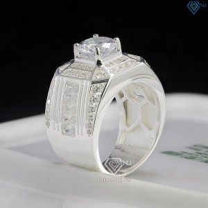 Nhẫn bạc nam bản to đính đá đẹp NNA0759