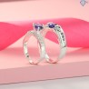 Nhẫn đôi bạc nhẫn cặp bạc đẹp đính đá tím ND0285