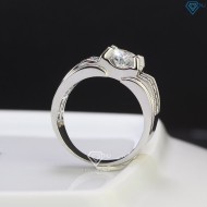 Quà Valentine cho nam nhẫn Moissanite nam đính kim cương NNAM0018