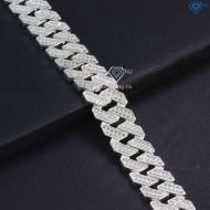Quà valentine cho nam lắc tay Cuban bạc phiên bản 13mm đặc LTA0081