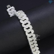 Quà valentine cho nam lắc tay Cuban bạc phiên bản 13mm đặc LTA0081
