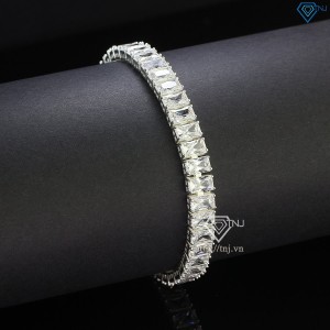Quà Valentine cho nam lắc tay bạc Tennis cho nam chữ nhật LTA0109