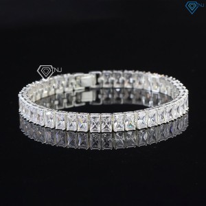 Quà Valentine cho nam lắc tay bạc Tennis cho nam chữ nhật LTA0109