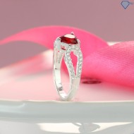 Nhẫn bạc nữ mặt đá đỏ hình trái tim NN0248 - Trang Sức TNJ