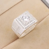 Nhẫn bạc nam cách điệu đính đá đẹp NNA0757