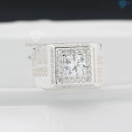 Nhẫn bạc nam cách điệu đính đá đẹp NNA0757
