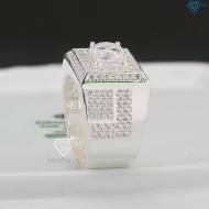 Nhẫn bạc nam cách điệu đính đá đẹp NNA0757