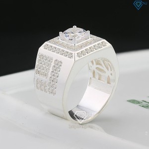 Nhẫn bạc nam cách điệu đính đá đẹp NNA0757