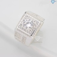 Nhẫn bạc nam cách điệu đính đá đẹp NNA0757