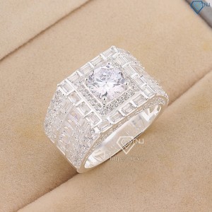 Nhẫn bạc nam đính đá cao cấp NNA0769