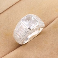 Nhẫn bạc nam mặt đá chữ nhật đẹp NNA0771