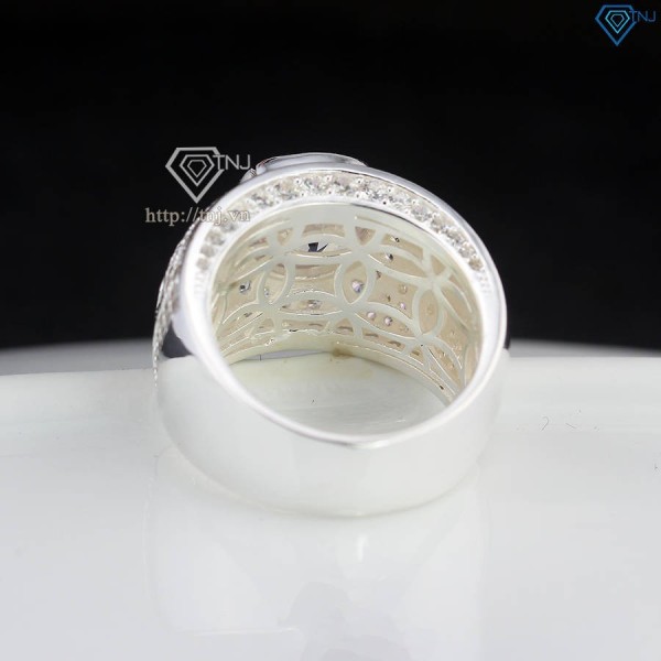 Nhẫn bạc nam hình rồng đá chủ 10mm NNA0782