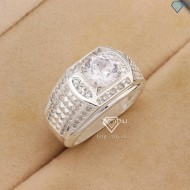 Nhẫn bạc nam cách điệu đính đá đẹp NNA0777