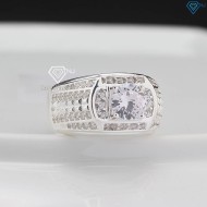 Nhẫn bạc nam cách điệu đính đá đẹp NNA0777