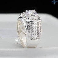 Nhẫn bạc nam cách điệu đính đá đẹp NNA0777