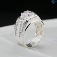 Nhẫn bạc nam cách điệu đính đá đẹp NNA0777
