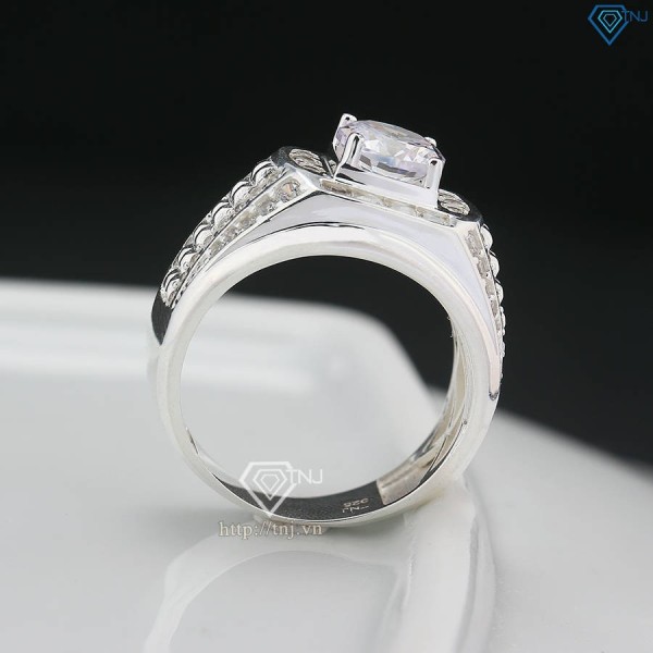 Nhẫn bạc nam cách điệu đính đá đẹp NNA0777