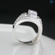 Nhẫn bạc nam cách điệu đính đá đẹp NNA0777