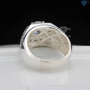 Nhẫn bạc nam cách điệu đính đá đẹp NNA0777