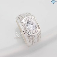 Nhẫn bạc nam cách điệu đính đá đẹp NNA0777