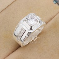Nhẫn bạc nam đơn giản đính đá đẹp NNA0778