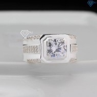 Nhẫn bạc nam đơn giản đính đá đẹp NNA0778