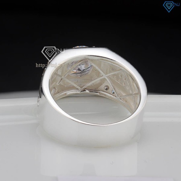 Nhẫn bạc nam đơn giản đính đá đẹp NNA0778