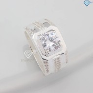 Nhẫn bạc nam đơn giản đính đá đẹp NNA0778