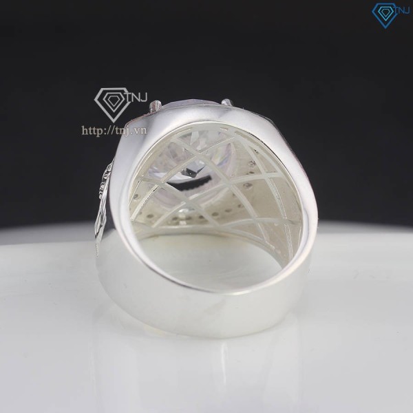 Nhẫn bạc nam con rồng đá chủ to 13mm NNA0783