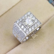 Nhẫn nam Moissanite mặt đá vuông 7.5mm - Kiểm định GRA NNAM0203