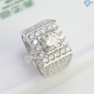 Nhẫn nam Moissanite mặt đá vuông 7.5mm - Kiểm định GRA NNAM0203