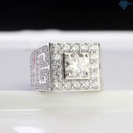 Nhẫn nam Moissanite mặt đá vuông 7.5mm - Kiểm định GRA NNAM0203