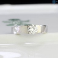 Nhẫn bạc nam bản nhỏ đính kim cương Moissanite 5.5mm NNMA0205
