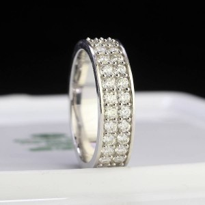 Nhẫn nam đẹp đính full kim cương Moissanite NNAM0206