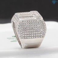 Nhẫn nam mặt chữ T đính full kim cương Moissanite NNAM0209