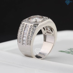 Nhẫn nam Moissanite đính kim cương chìm 8.0mm - Kiểm định GRA NNAM0212