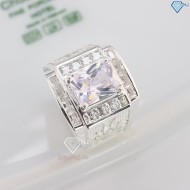 Nhẫn bạc nam hoa sen đính đá NNA0786