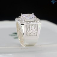 Nhẫn bạc nam hoa sen đính đá NNA0786