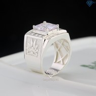 Nhẫn bạc nam hoa sen đính đá NNA0786