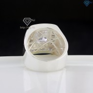 Nhẫn bạc nam hoa sen đính đá NNA0786