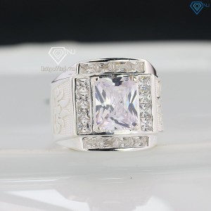 Nhẫn bạc nam hoa sen đính đá NNA0786