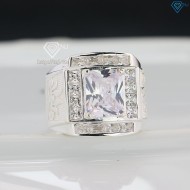 Nhẫn bạc nam hoa sen đính đá NNA0786